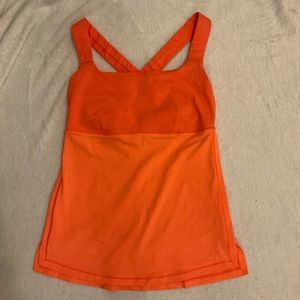 Lululemon Orange Cross-Back Athletic TankTop